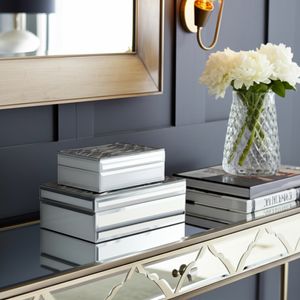 FLINTRIDGE SET OF 2 SILVER BOXES 4 (IN) 2