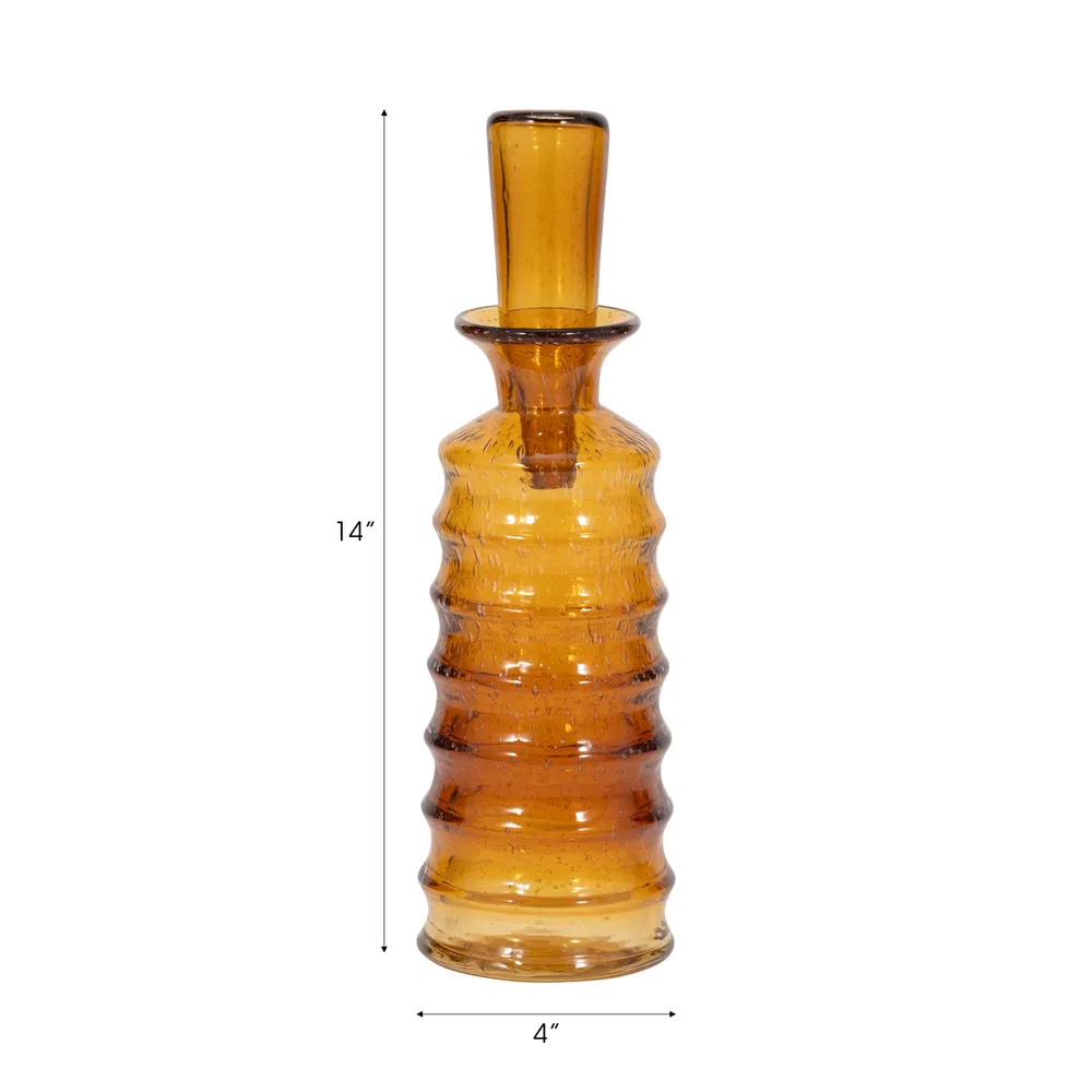 HAMDENWICK ORANGE GLASS VASE 15 (IN)