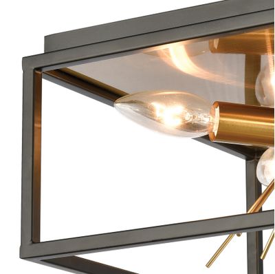 Spark 12″ Wide 4-Light Flush Mount - Matte Black