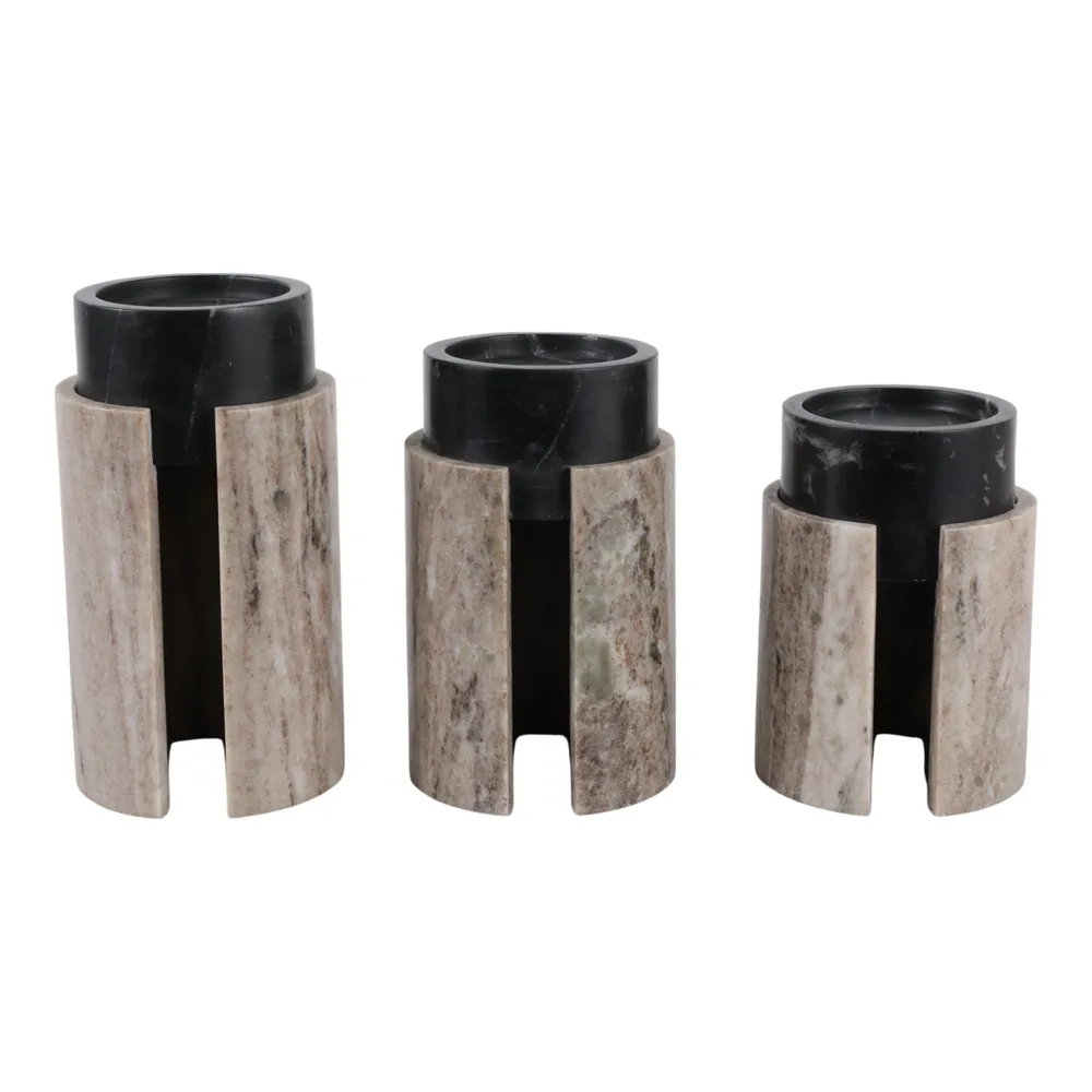 HAXTONCROSS SET OF 3 BLACK CANDLE HOLDER 9 (IN)