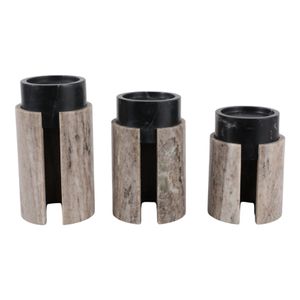 HAXTONCROSS SET OF 3 BLACK CANDLE HOLDER 9 (IN) 1