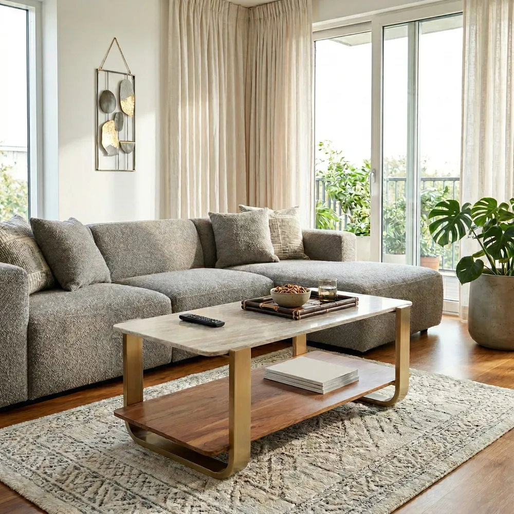SARAHMORE GOLD COFFEE TABLE 17 (IN)