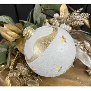 Snow Covered Swirl & Tree LED Resin Ornaments 4in 2