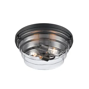 Boyer 14″ Wide 2-Light Flush Mount - Matte Black 3