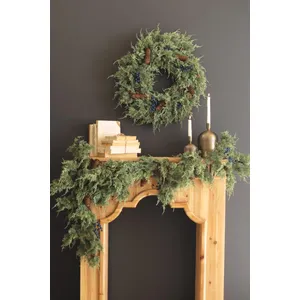 Artificial Juniper Christmas Wreath with Berries 2