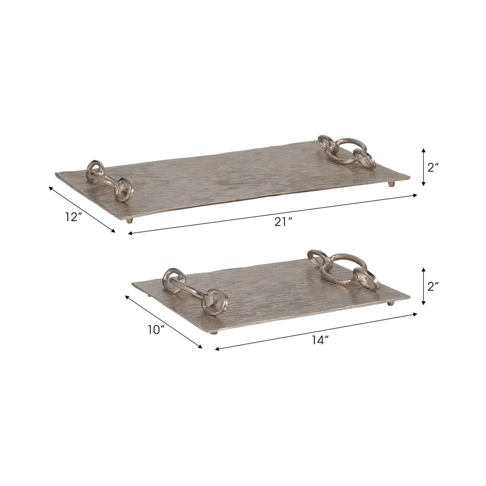 BURKEFORD SET OF 2 SILVER TRAY 3 (IN)