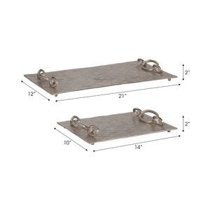 BURKEFORD SET OF 2 SILVER TRAY 3 (IN) 8