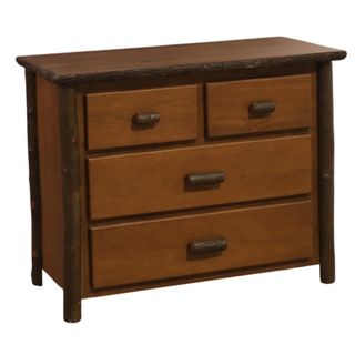 Hickory Log Four Drawer Low Boy - Natural Hickory - Standard Line