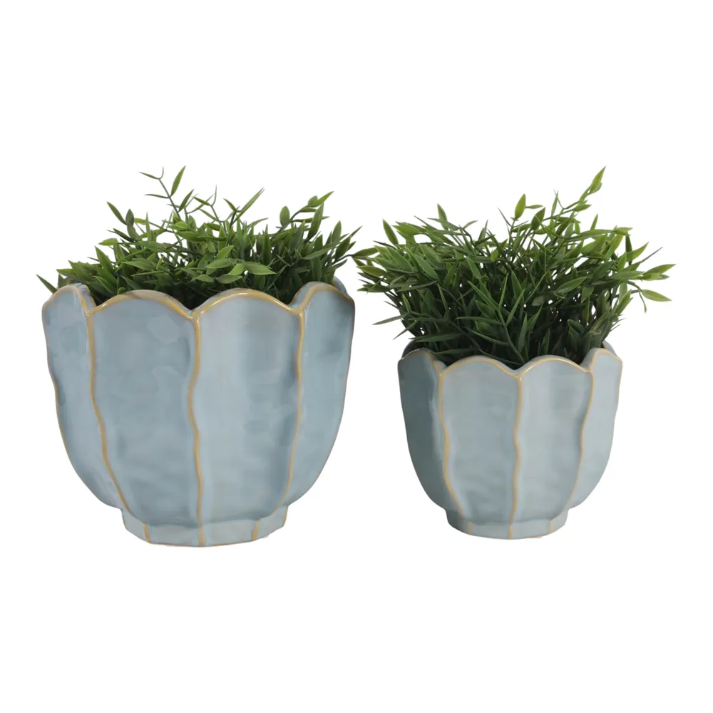 ASHTON SET OF 2 BLUE PLANTER 7 (IN)