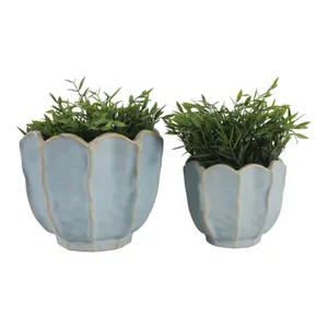 ASHTON SET OF 2 BLUE PLANTER 7 (IN) 3