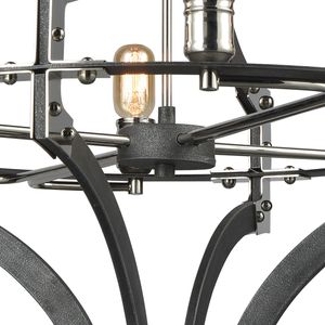 Riveted Plate 28'' Wide 8-Light Chandelier - Silverdust Iron 4