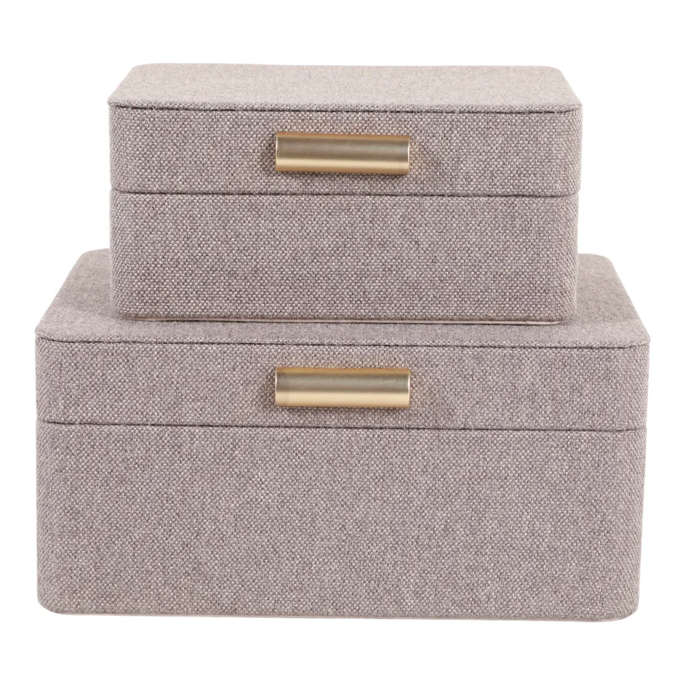 EVERTONPORT SET OF 2 BROWN BOXES 4 (IN)