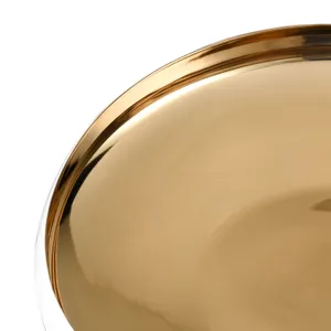 Greer Bowl - Low White and Gold Glazed 4