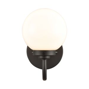 Fairbanks 8.5'' High 1-Light Sconce - Matte Black with Opal 1