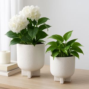 ELDONBROOK SET OF 2 WHITE PLANTER 8 (IN) 10