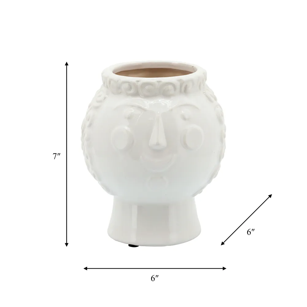 BRADYPARK WHITE PLANTER 7 (IN)
