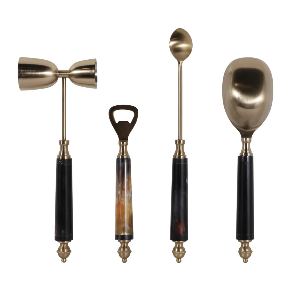 HAZENWORTH SET OF 4 BLUE BAR ACCESSORIES 2 (IN)