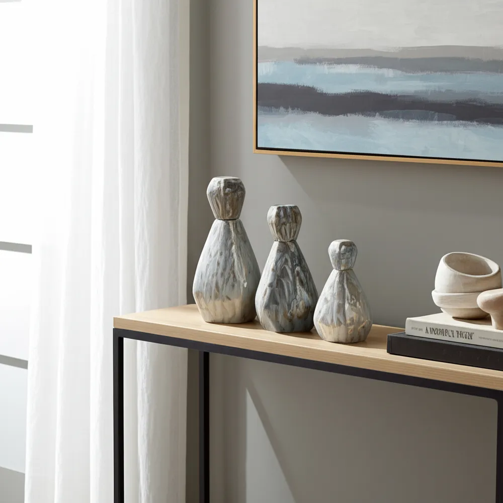 GIFFORDCLIFF SET OF 3 GRAY VASES 13 (IN)