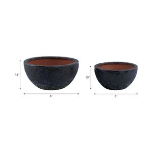 BYRONHAM SET OF 2 BLUE PLANTER 6 (IN) 9