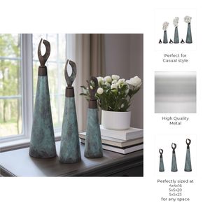 SLATERPORT SET OF 3 GREEN VASES 23 (IN) 10