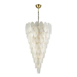 Hush 32.5'' Wide 42-Light Chandelier - Aged Brass with White 1
