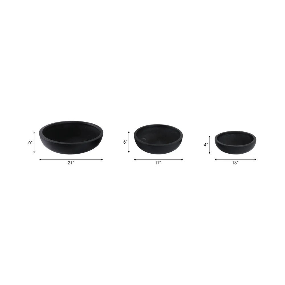 SHAYHOLM SET OF 3 BLACK PLANTER 6 (IN)