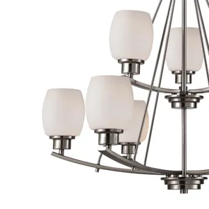 Casual Mission 29'' Wide 9-Light Chandelier - Brushed Nickel 5