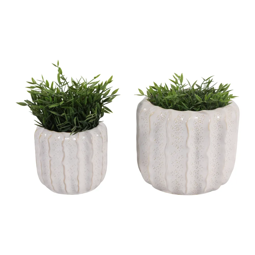 VALBEACH SET OF 2 IVORY PLANTER 7 (IN)