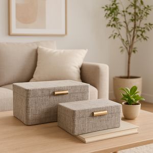 EVERTONPORT SET OF 2 BROWN BOXES 5 (IN) 2