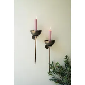 Set of 2 Metal Wall Taper Candle Holders 3