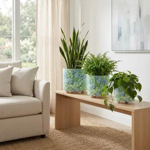 HARMONWIND SET OF 3 BLUE PLANTER 11 (IN) 2