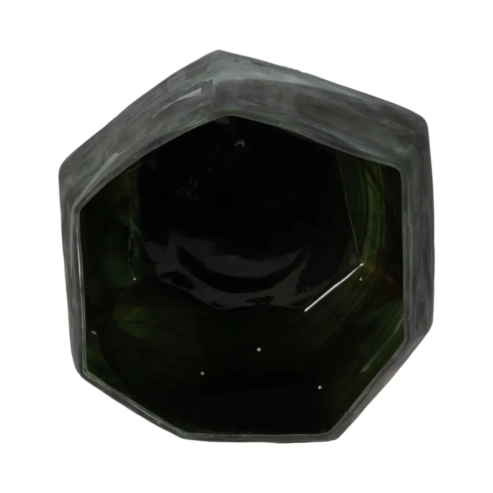 DYLANDALE GREEN GLASS VASE 10 (IN)