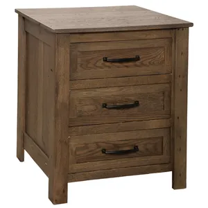 Heritage Oak XL Three Drawer Nightstand 2