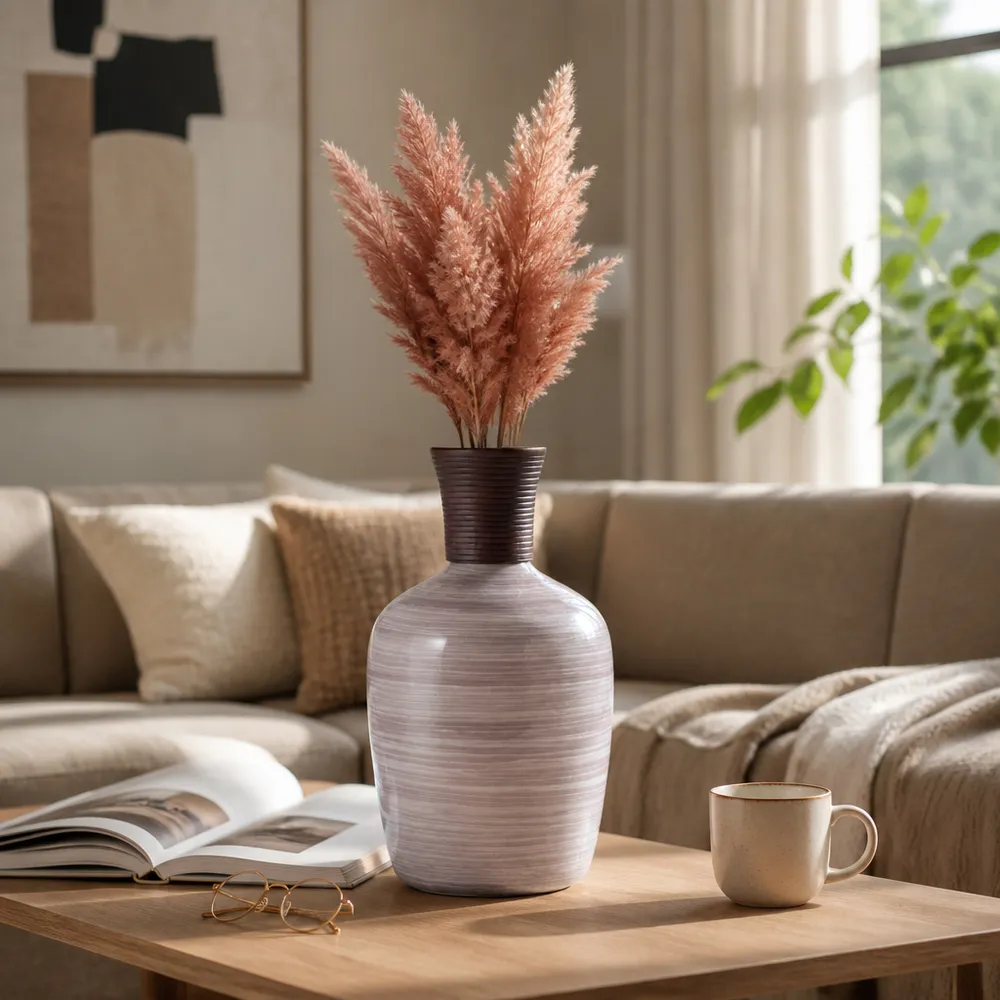 ELDONWICK BROWN GLASS VASE 16 (IN)