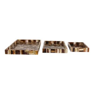 DUNLAPBROOK SET OF 3 BROWN TRAY 2 (IN) 5