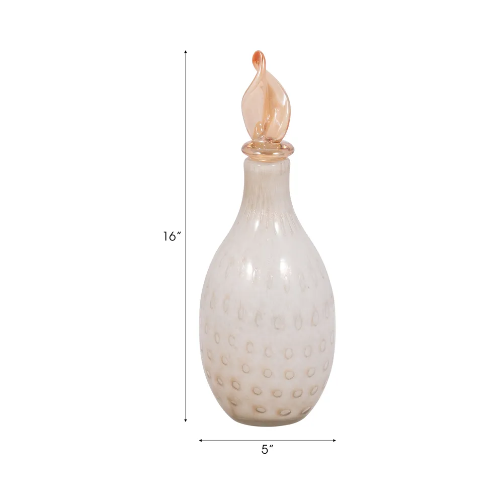 DENTONSHAW IVORY GLASS VASE 16 (IN)