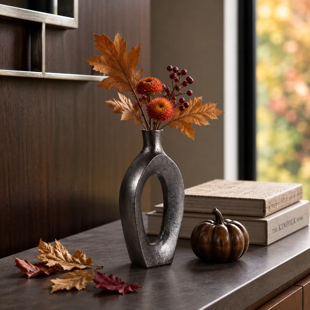 ALBAFORD BLACK VASE 8 (IN)