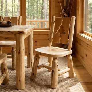 Cedar Cut-out Log Side Chair - Weathered - Pine Tree