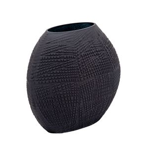 HELTONWELL BLACK GLASS VASE 10 (IN) 3