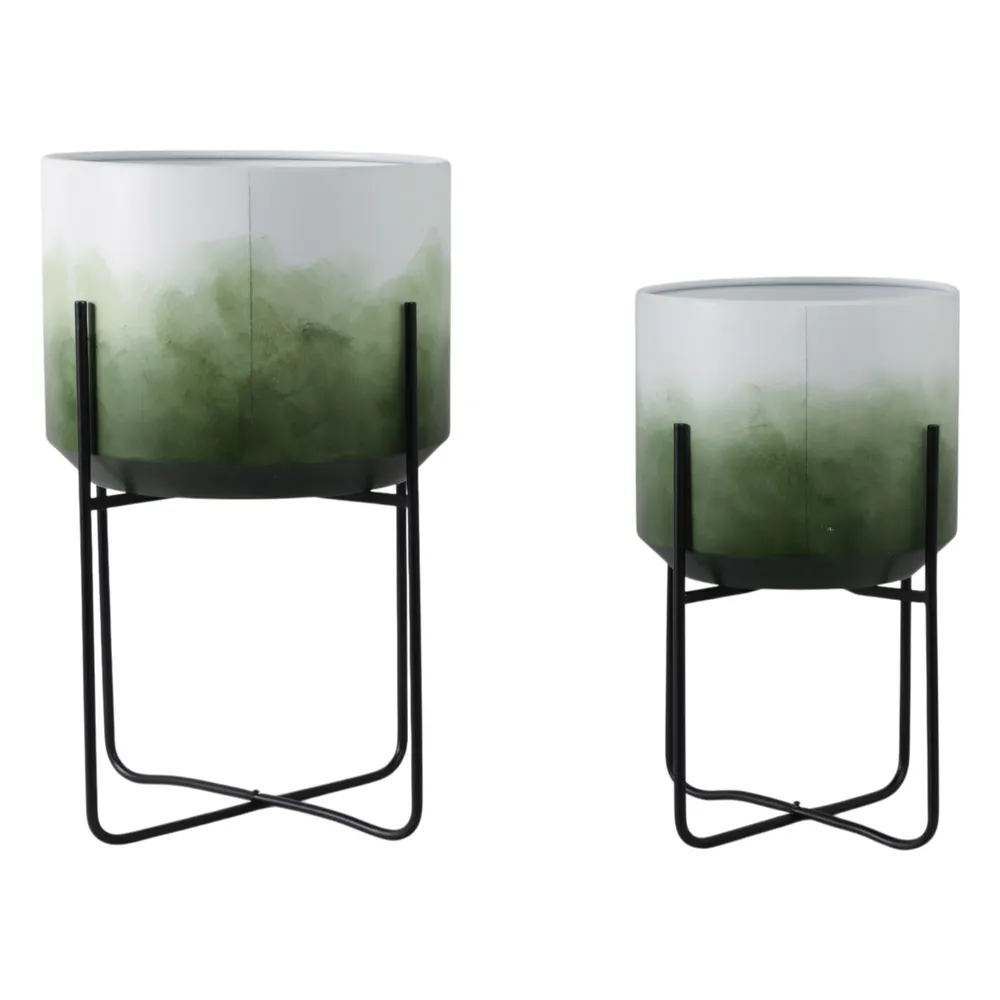 NICOLEHAM SET OF 2 GREEN PLANTER 23 (IN)