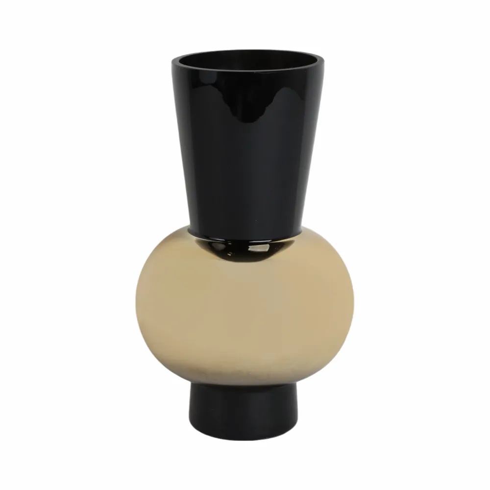 TRENTONMORE BLACK GLASS VASE 12 (IN)