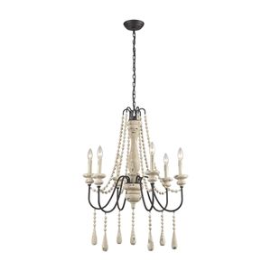 Sommieres 25'' Wide 6-Light Chandelier - Antique French Cream 5