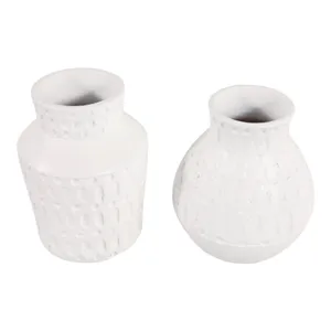 DENTONWORTH SET OF 2 WHITE VASES 7 (IN) 7