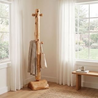 Cedar Log Floor Coat Tree - Weathered