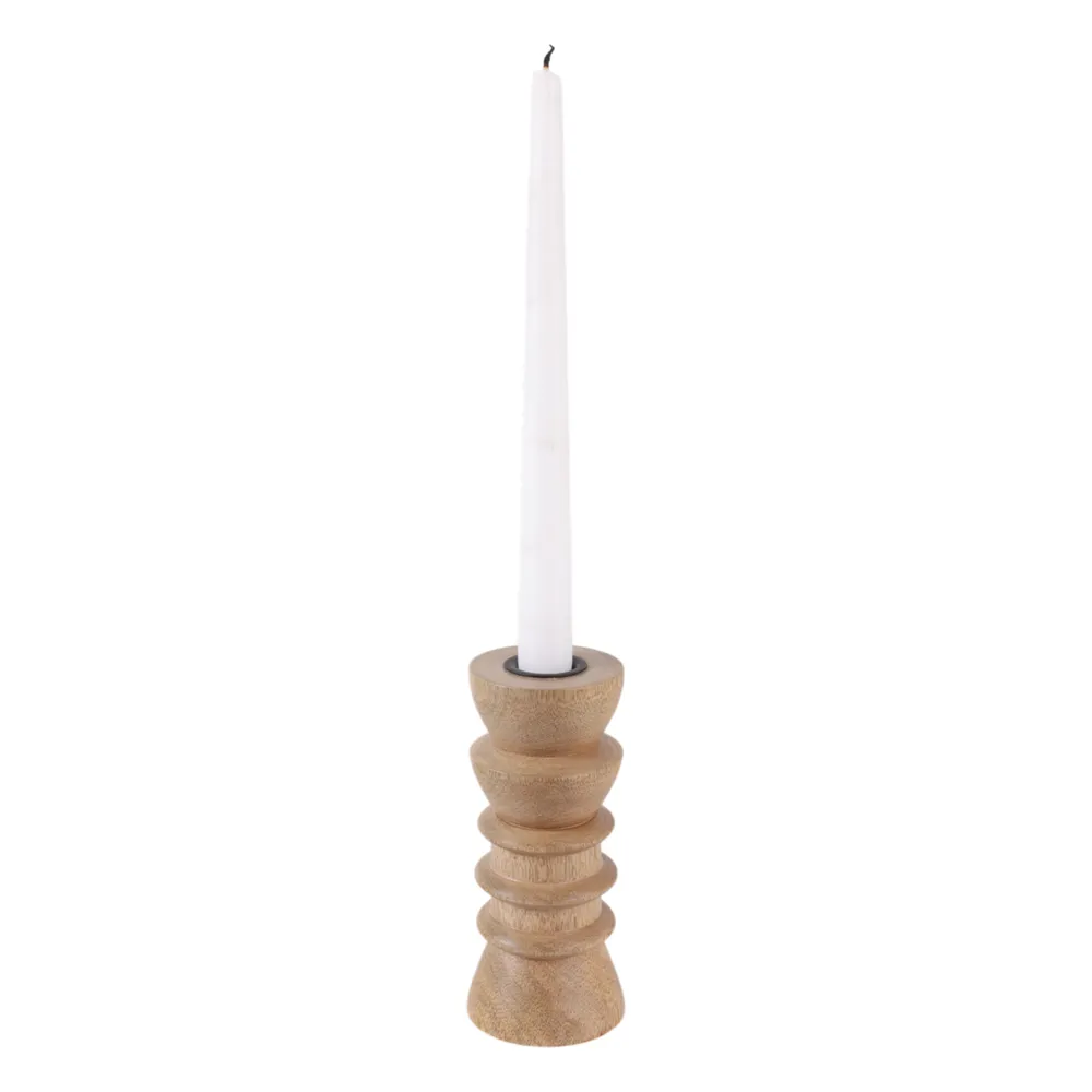 BREEVIEW TAN CANDLE HOLDER 6 (IN)