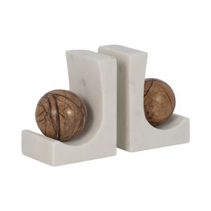 CLARAWELL SET OF 2 IVORY BOOKENDS 6 (IN) 4