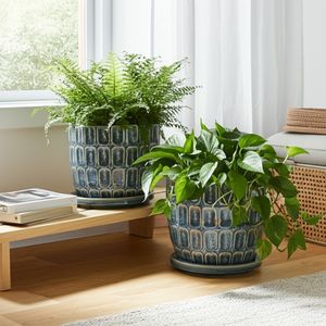 LEONAHAM SET OF 2 BLUE PLANTER 7 (IN) 11