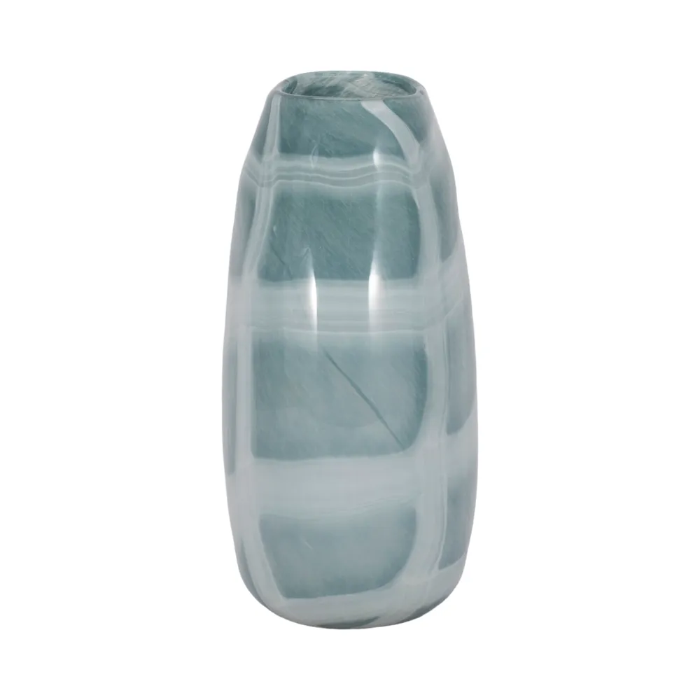 PEARLCREST BLUE GLASS VASE 13 (IN)