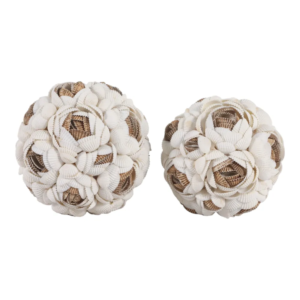 BAIRDFIELD SET OF 2 BROWN ORBS 5 (IN)