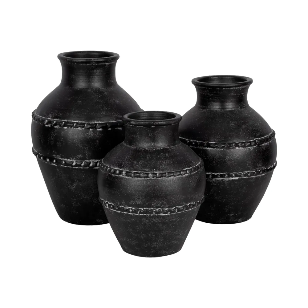 ROSEBEACH BLACK VASE 14 (IN)